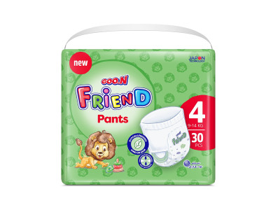 Трусики-підгузки Goo.N Friend для дітей 9-14 кг (розмір 4(L), 30 шт) Трусики-підгузки Goo.N Friend для дітей 9-14 кг (розмір 4(L), 30 шт)