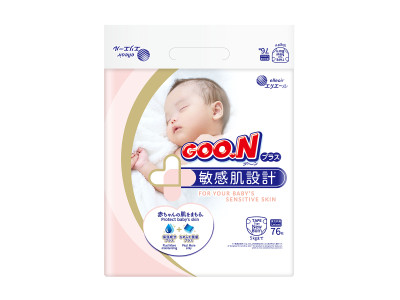 Підгузки Goo.N Plus для новонароджених (розмір 1(NB), до 5 кг, 76 шт)