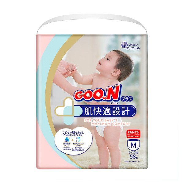 Трусики-підгузки Goo.N Plus для дітей (розмір 3(M), 6-12 кг, 58 шт)