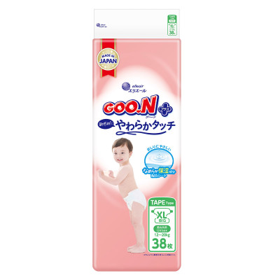 Підгузки Goo.N Plus для дітей (розмір 5(XL), 12-20 кг, 38 шт.)