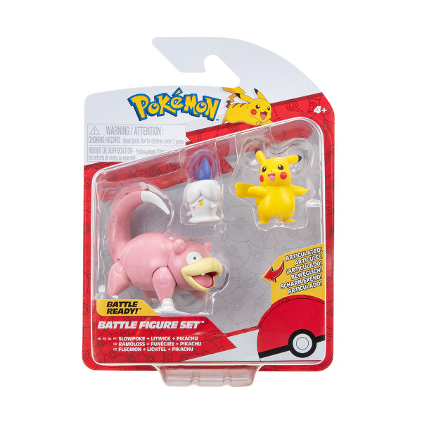 Набір ігрових фігурок Pokemon W18 - Пікачу, Літвік, Слоупок Набір ігрових фігурок Pokemon W18 - Пікачу, Літвік, Слоупок