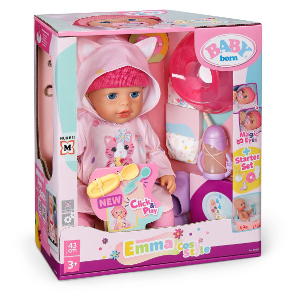 Лялька Baby Born серії Click & Play – Емма в костюмі з вушками (43 см) Лялька Baby Born серії Click & Play – Емма в костюмі з вушками (43 см)