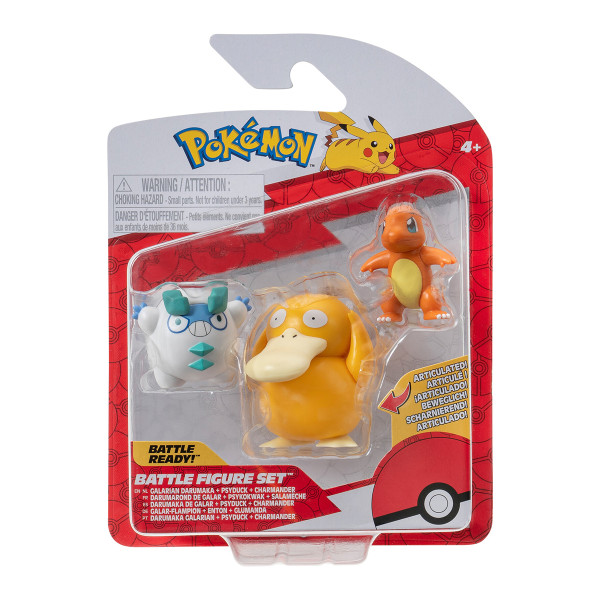 Набір ігрових фігурок Pokemon W19 - Чармандер, Галарський Дарумака, Псайдак Набір ігрових фігурок Pokemon W19 - Чармандер, Галарський Дарумака, Псайдак