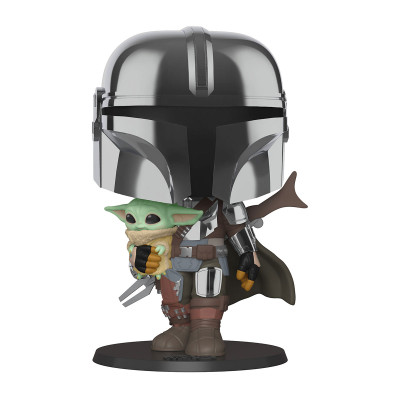 Ігрова фігурка Funko Pop! - Мандалорець у хромі з малюком 25 сm Ігрова фігурка Funko Pop! - Мандалорець у хромі з малюком 25 сm