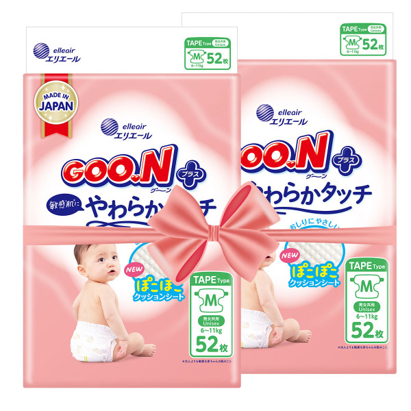 Підгузки Goo.N Plus для дітей (розмір 3(M), 6-11 кг, 104 шт) Підгузки Goo.N Plus для дітей (розмір 3(M), 6-11 кг, 104 шт)