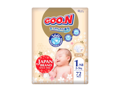 Підгузки Goo.N Premium Soft для немовлят (розмір 1(NB), до 5 кг, 72 шт) Підгузки Goo.N Premium Soft для немовлят (розмір 1(NB), до 5 кг, 72 шт)
