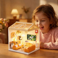 Конструктор-румбокс Mini House серії Інтер'єр – Вітальня (світло) Конструктор-румбокс Mini House серії Інтер'єр – Вітальня (світло)