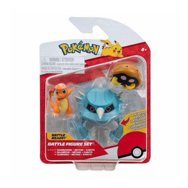 Набір ігрових фігурок Pokemon W17 - Кабуто, Чармандер, Метанг Набір ігрових фігурок Pokemon W17 - Кабуто, Чармандер, Метанг