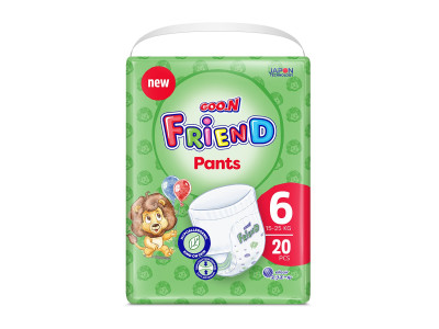 Трусики-підгузки Goo.N Friend для дітей 15-25 кг (розмір 6(XXL), 20 шт) Трусики-підгузки Goo.N Friend для дітей 15-25 кг (розмір 6(XXL), 20 шт)