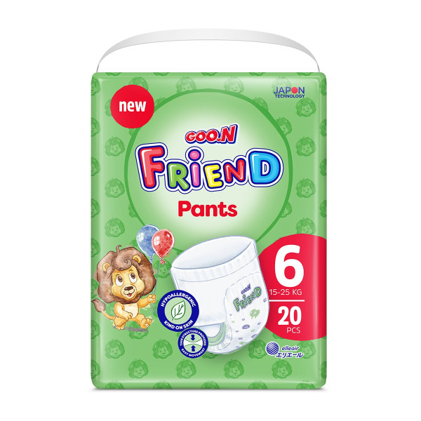 Трусики-підгузки Goo.N Friend для дітей 15-25 кг (розмір 6(XXL), 20 шт) Трусики-підгузки Goo.N Friend для дітей 15-25 кг (розмір 6(XXL), 20 шт)