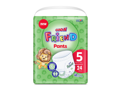 Трусики-підгузки Goo.N Friend для дітей 12-17 кг (розмір 5(XL), 24 шт)