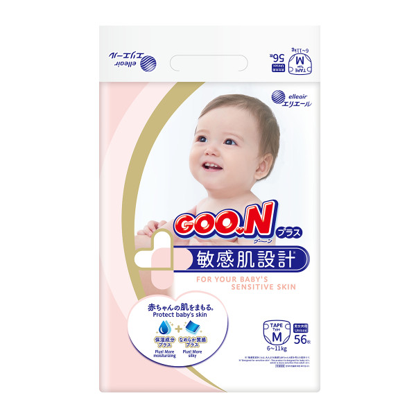 Підгузки Goo.N Plus для дітей (розмір 3(M), 6-11 кг, 56 шт) Підгузки Goo.N Plus для дітей (розмір 3(M), 6-11 кг, 56 шт)