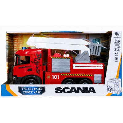 Автомодель серії Mid Truck – Пожежна машина Scania (світло, звук, функ. води)