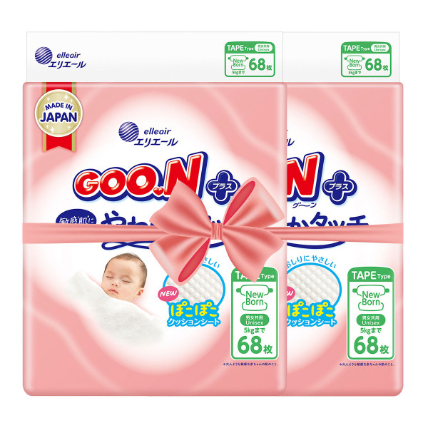Підгузки Goo.N Plus для новонароджених (розмір 1(NB), до 5 кг, 136 шт) Підгузки Goo.N Plus для новонароджених (розмір 1(NB), до 5 кг, 136 шт)