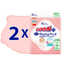Підгузки Goo.N Plus для новонароджених (розмір 1(NB), до 5 кг, 136 шт) Підгузки Goo.N Plus для новонароджених (розмір 1(NB), до 5 кг, 136 шт)