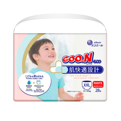 Трусики-підгузки Goo.N Plus для дітей (розмір 6(XXL), 13-25 кг, 28 шт)