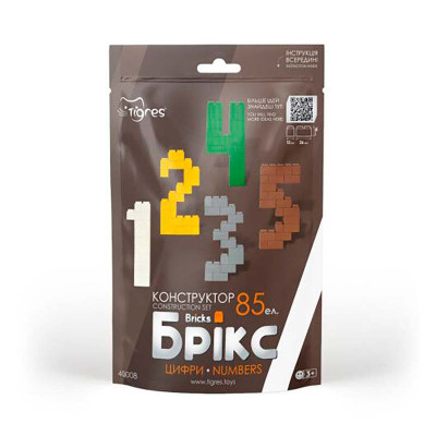 Конструктор "Брікс" цифри Tigres 85 елементів 40008 Конструктор "Брікс" цифри Tigres 85 елементів 40008