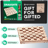 Конструктор Mr.Playwood Шашки механічні дерев'яні 10902 Конструктор Mr.Playwood Шашки механічні дерев'яні 10902