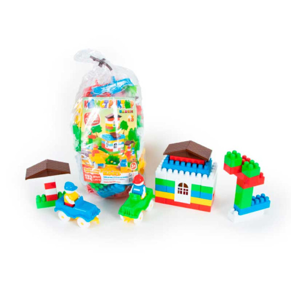 "Конструктор №3" (132 шт деталей) вініловий тубус Набір дитячий Бамсик 115/10