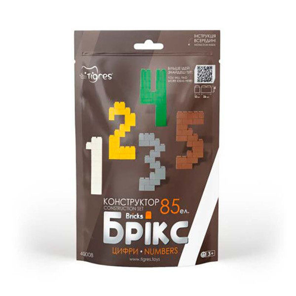 Конструктор "Брікс" цифри Tigres 85 елементів 40008 Конструктор "Брікс" цифри Tigres 85 елементів 40008
