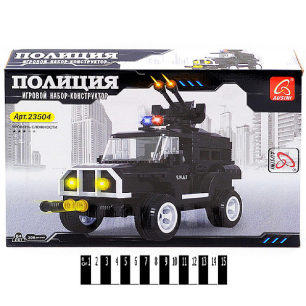 Конструктор "Поліцейська машина" 206 дет. р.32*215*5 см 23504