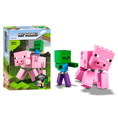 Конструктор "MINECRAFT" "Свиня та малюк-зомбі" 159 дет. 11473 Конструктор "MINECRAFT" "Свиня та малюк-зомбі" 159 дет. 11473