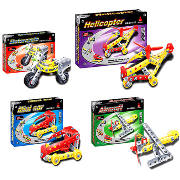 Конструктор метал 4 види в коробці 529-19/22 Конструктор метал 4 види в коробці 529-19/22