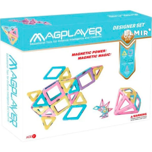 Конструктор Magplayer магнітний набір 62 ел. МРН2-62 МРН2-62