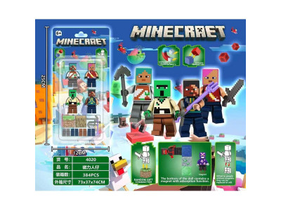 Магнітний конструктор блоки MINECRAET із фігурками 4020