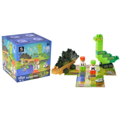 Конструктор qbee "Block&Steps: Земля динозаврів" 41 деталей блочний QB300-101