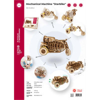 Конструктор Mr.Playwood Механічна машина "Старбайк" дерев'яна 10104