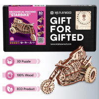 Конструктор Mr.Playwood Механічна машина "Старбайк" дерев'яна 10104