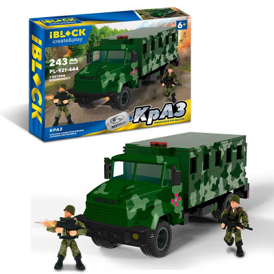 Конструктор IBLOCK арт. PL-921-444 (12шт) Армія КрАЗ 243дет 2 фігурки у PL-921-444