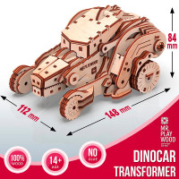 Конструктор Трансформер Дінокар деревяний 3D 206 деталей 10105 Конструктор Трансформер Дінокар деревяний 3D 206 деталей 10105