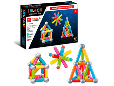 Конструктор магніт. IBLOCK арт. PL-921-363 (20шт) 42дет.короб. 57*6*35.5 PL-921-363