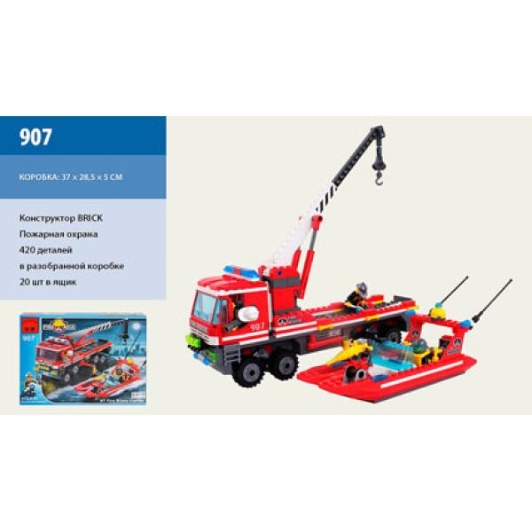Конструктор Brick Пожежна охорона 420 деталей 907 Конструктор Brick Пожежна охорона 420 деталей 907