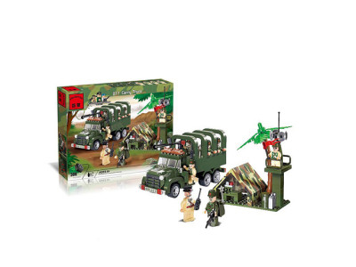 Конструктор BRICK військовий табір із вантажівкою 308 деталей 811 Конструктор BRICK військовий табір із вантажівкою 308 деталей 811