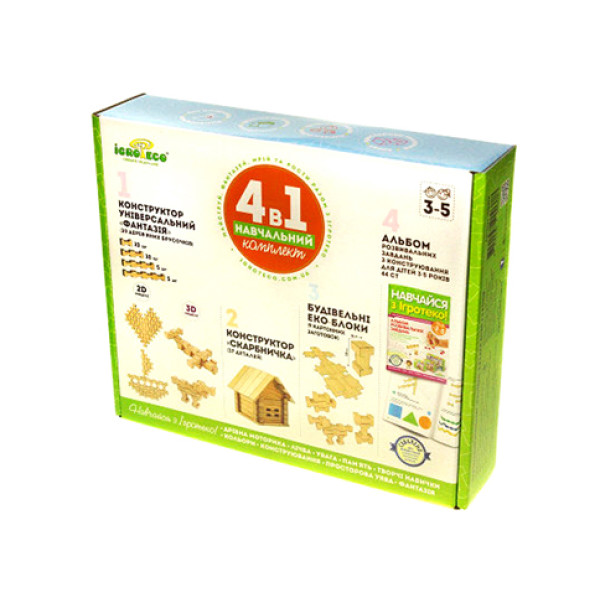 Дерев'яний Навчальний Комплект ІГРОТЕКО (4в1) 900378
