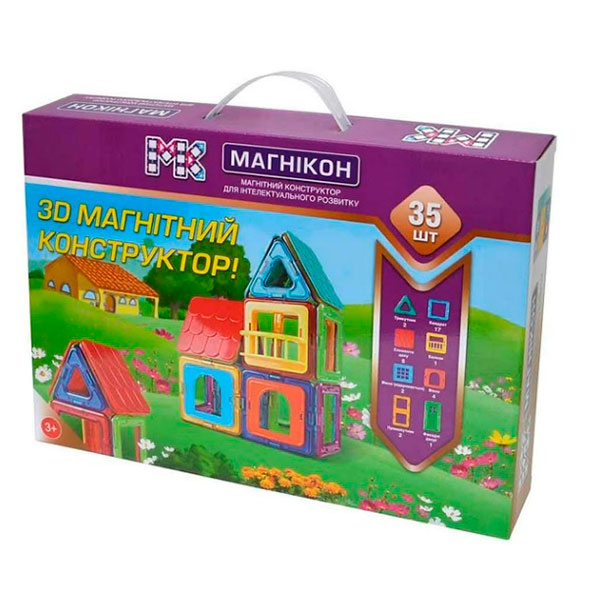 3D магнітний конструктор MagPlayer 35 дет МК-35 (201035)