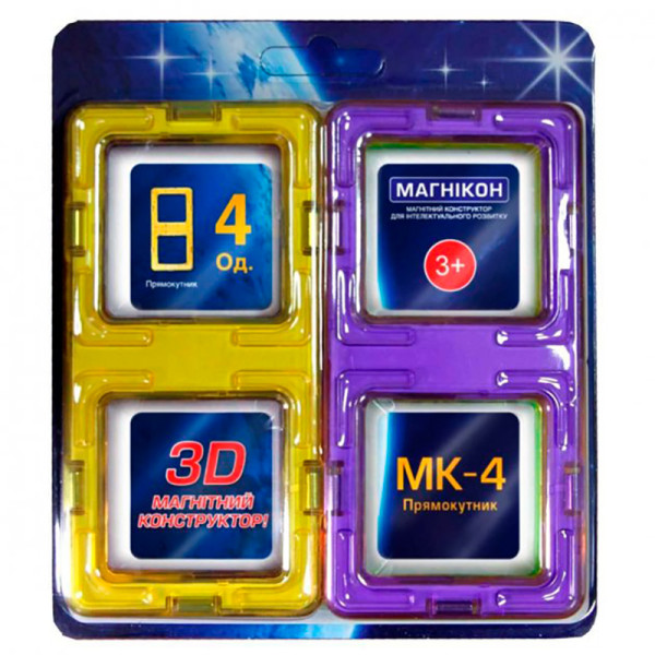 MK-4-ПР магнітний конструктор МАГНІКОН 4 дет. MK-4-ПР MK-4-ПР магнітний конструктор МАГНІКОН 4 дет. MK-4-ПР