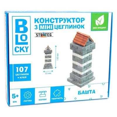 Будівельний набір для творчості з міні-цеглинок BLOCKY Башта Strateg 31022