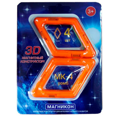 MK-4-РБ магнітний конструктор МАГНІКОН, 4 дет. MK-4-РБ