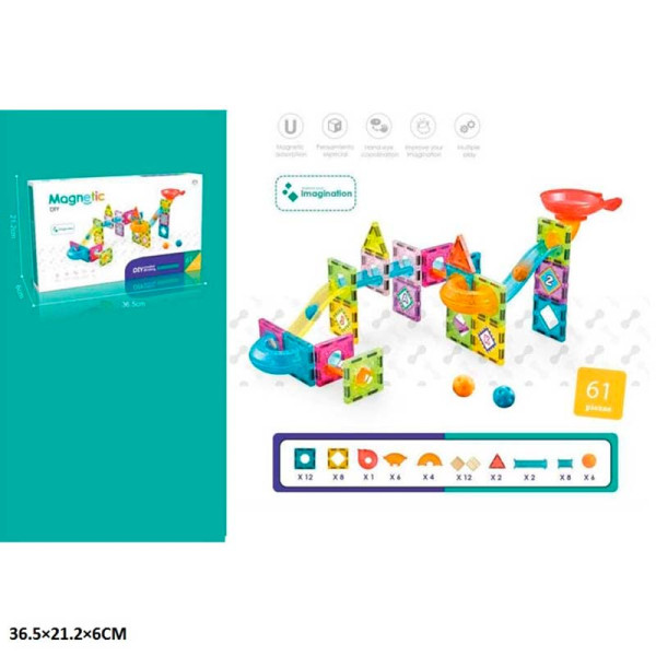 Конструктор магнітний з кульками 61 деталей CH1035 Конструктор магнітний з кульками 61 деталей CH1035