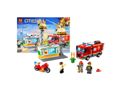 Конструктор "CITIES" "Пожежа в бургер-кафе" 345дет 11213