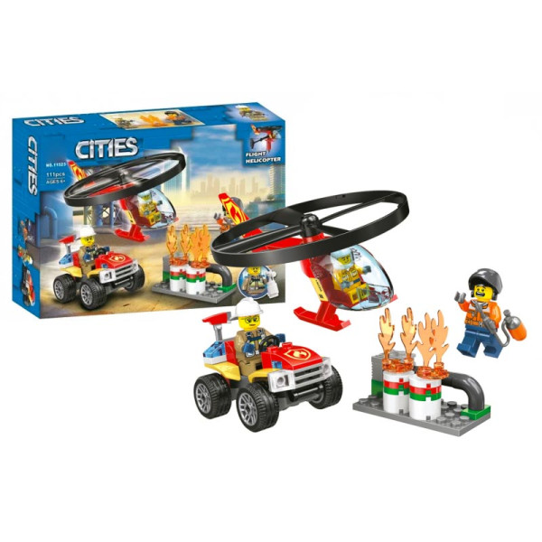 Конструктор "CITIES" "Пожежний загін на гелікоптері" 111дет р.26*19*6см 11523 Конструктор "CITIES" "Пожежний загін на гелікоптері" 111дет р.26*19*6см 11523