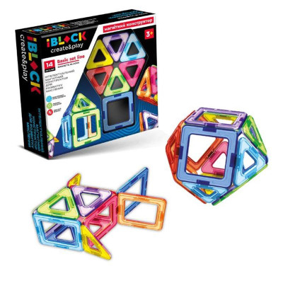 Конструктор магнітний PLAY SMART "Кольорові магніти" 14 дет.кор. 22*21*5 PL-923-525