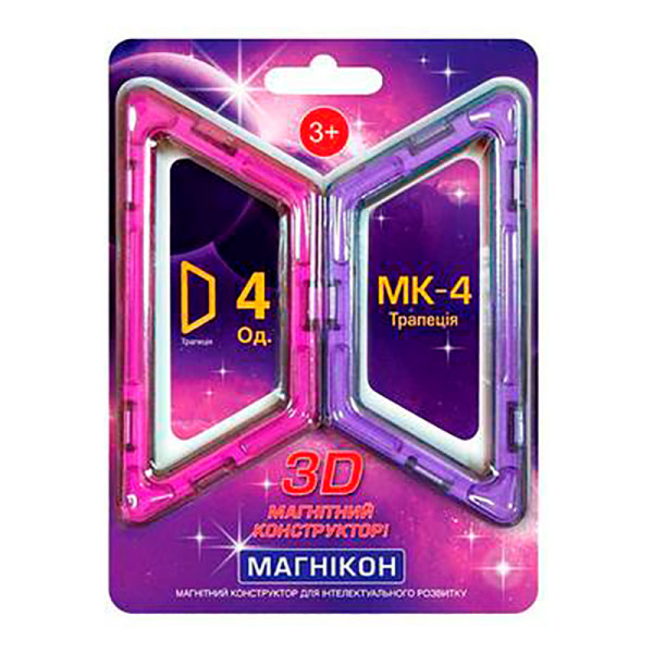 MK-4-ТП магнітний конструктор МАГНІКОН 4 дет. MK-4-ТП