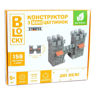 Будівельний набір для творчості з міні-цеглинок BLOCKY Дві вежі Strateg 31021
