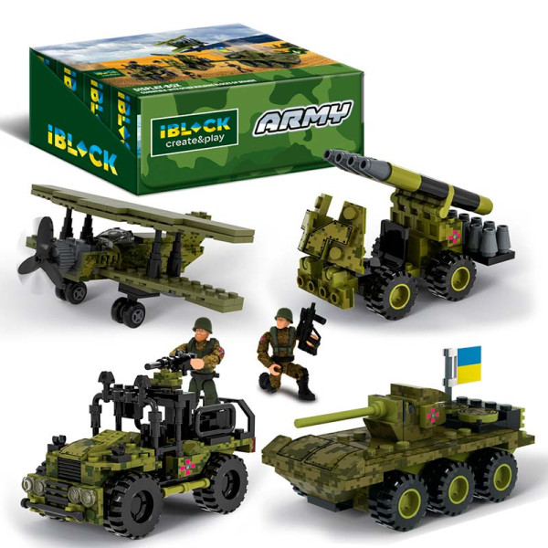 Конструктор IBLOCK арт. PL-921-425 (48шт/6) 6 диспл. по 8шт Армія 83-140д PL-921-425
