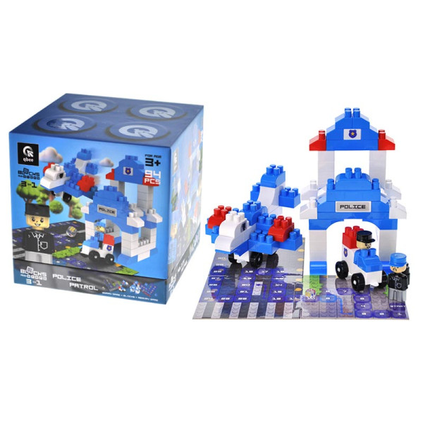 Конструктор qbee "Block&Steps: Поліцейський патруль" 94 деталей блочний QB300-002